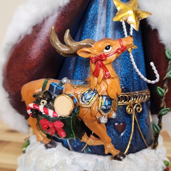 Vintage 17" Santa Claus Figurine with Reindeer & Toys Old World Santa - Picture 8 of 16